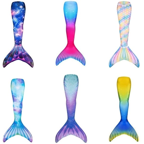 美人鱼衣服儿童走秀人鱼尾巴泳衣彩色套装大人儿童泳衣