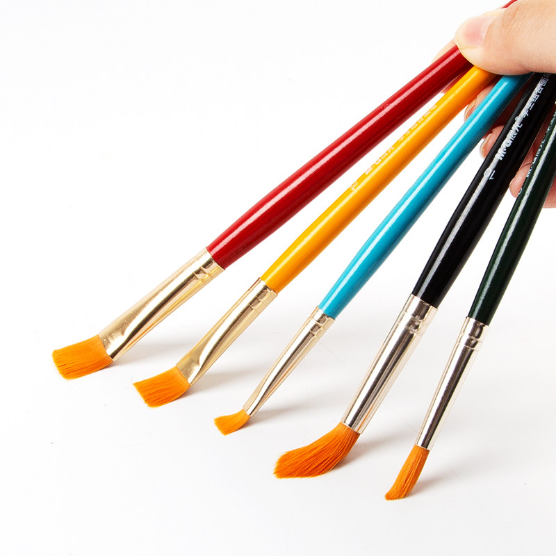 画笔学生晨光文具尼龙油画绘画扁头丙烯水粉画笔