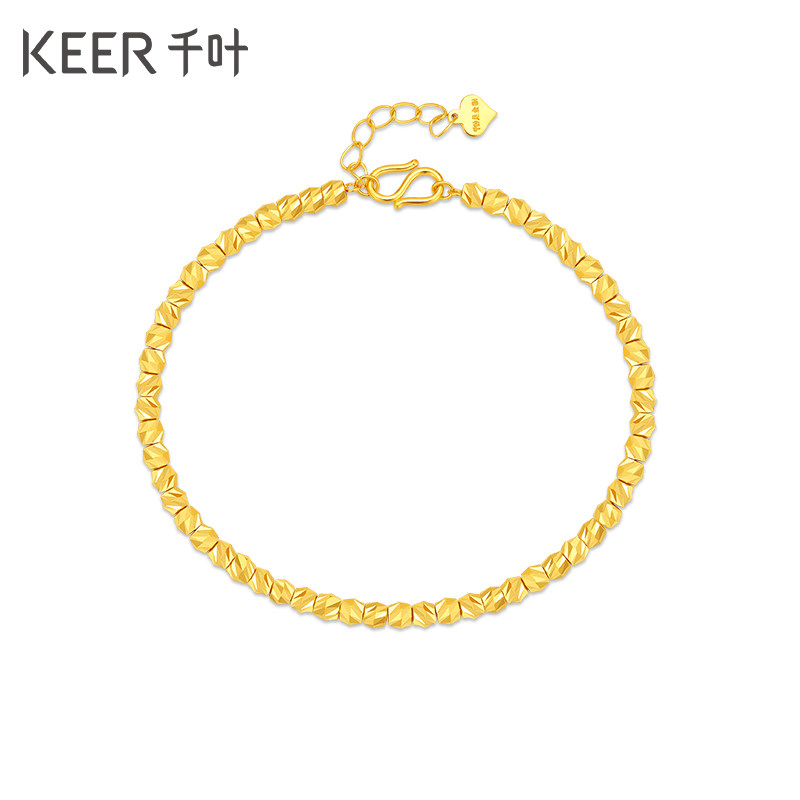 足金时尚千叶珠宝5g黄金手链漾影手镯手饰礼物手饰