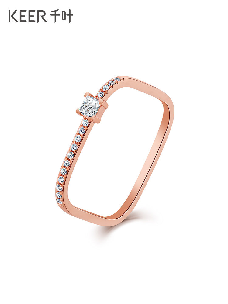 千叶珠宝戒指礼物尾戒指环彩金戴之美红宝石18k钻戒手饰