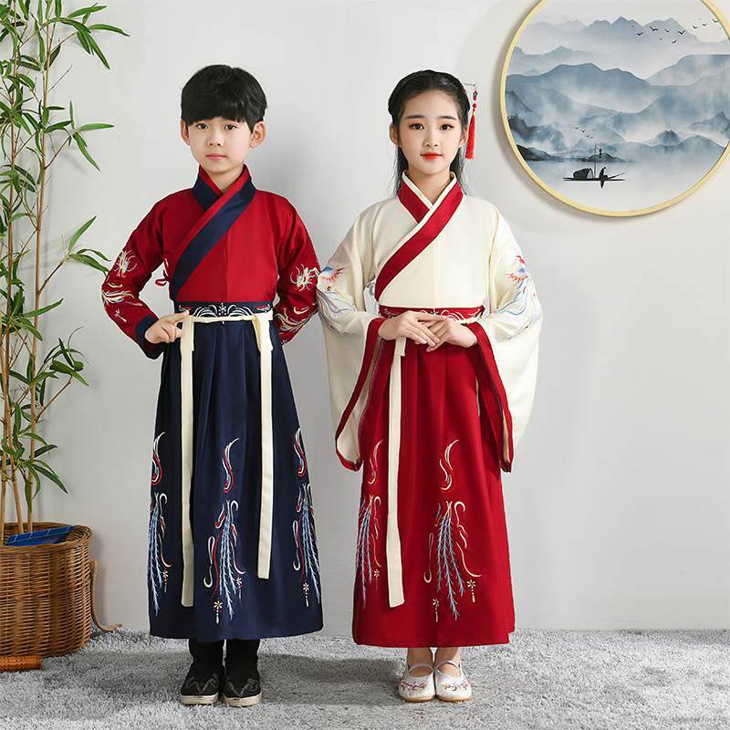 儿童bgg装汉演出服男诗女童国服学服中国国风民族服装