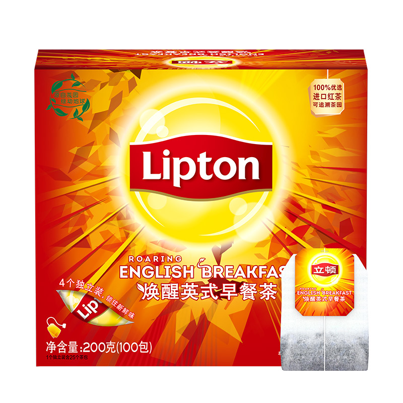 Lipton 立顿 焕醒英式早餐茶 100包