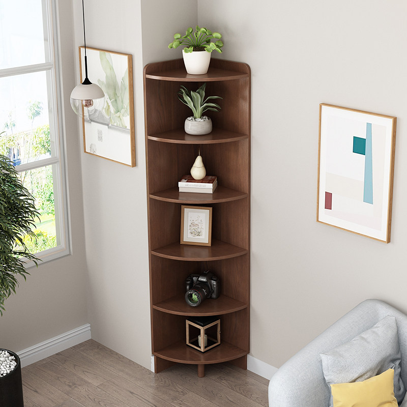 实木角柜墙角置物架简约现代客厅三角形转角收纳角柜