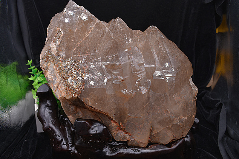 天然茶晶山云母片原石摆件山脉形态保健健康招财镇摆件