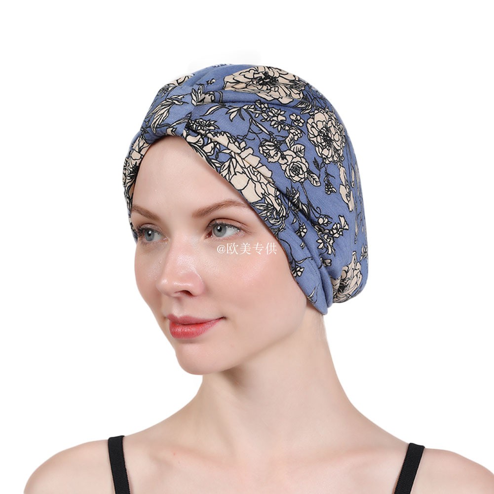 民族风头巾帽内衬色丁包头帽方块印度帽中东套头帽子turbanscarf