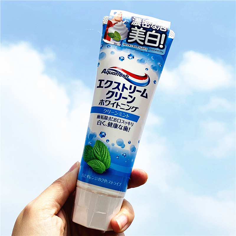 日本aquafresh绵密泡沫果味防蛀口气清新牙周口臭牙膏