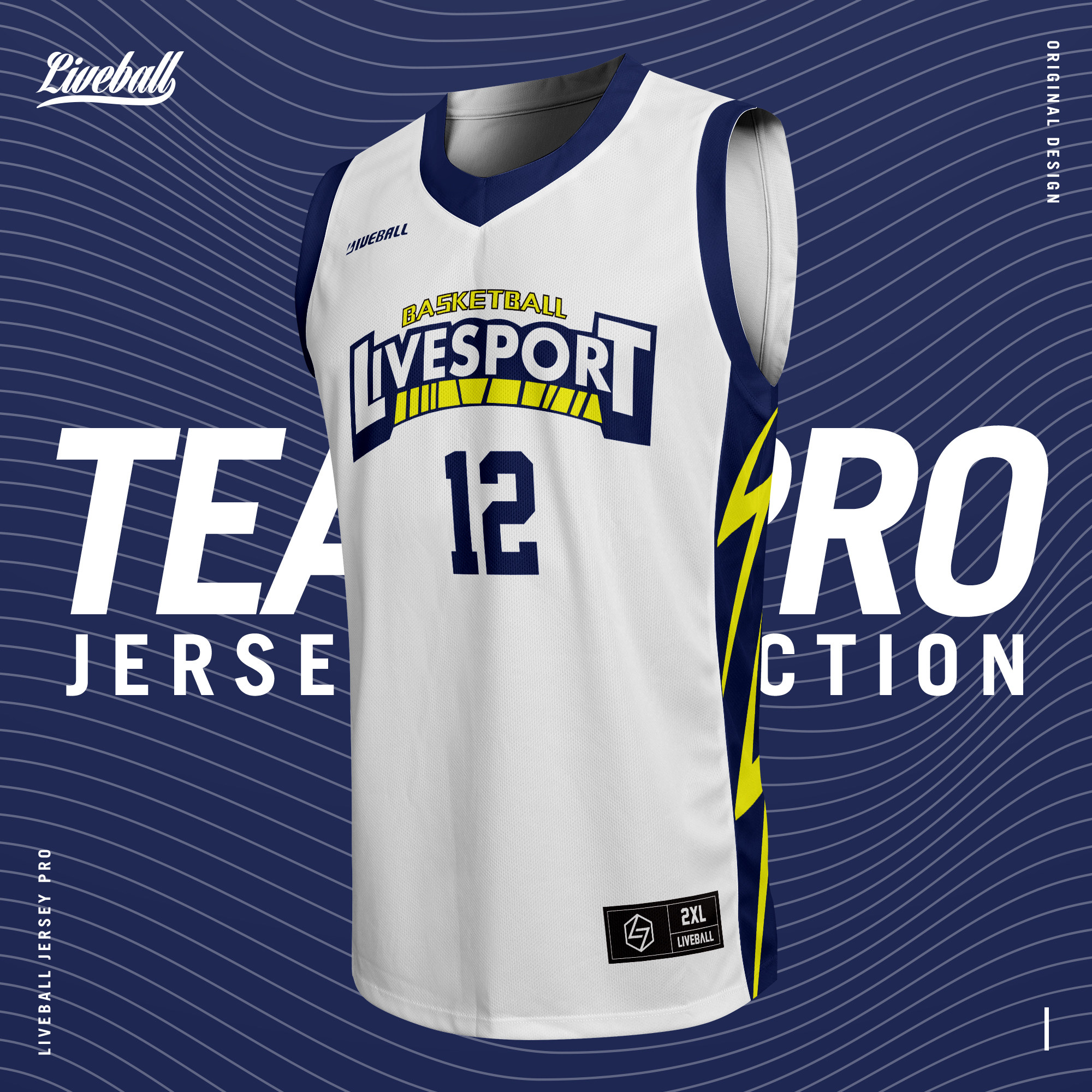 白色藏青闪电篮球套装球衣定制背心速干两面篮球服