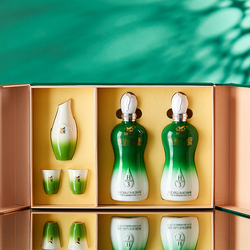 金徽盒装香型浓香500mlh3礼盒酒厂柔和45度白酒