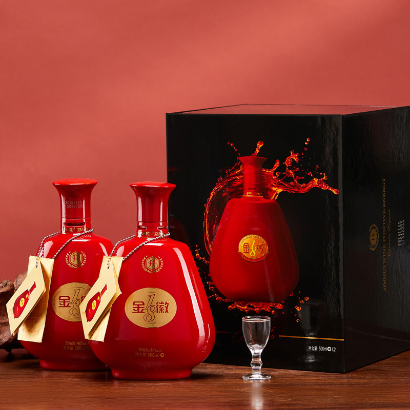 金徽白酒18年46度瓶装粮食送礼官方旗舰店浓香香型白酒