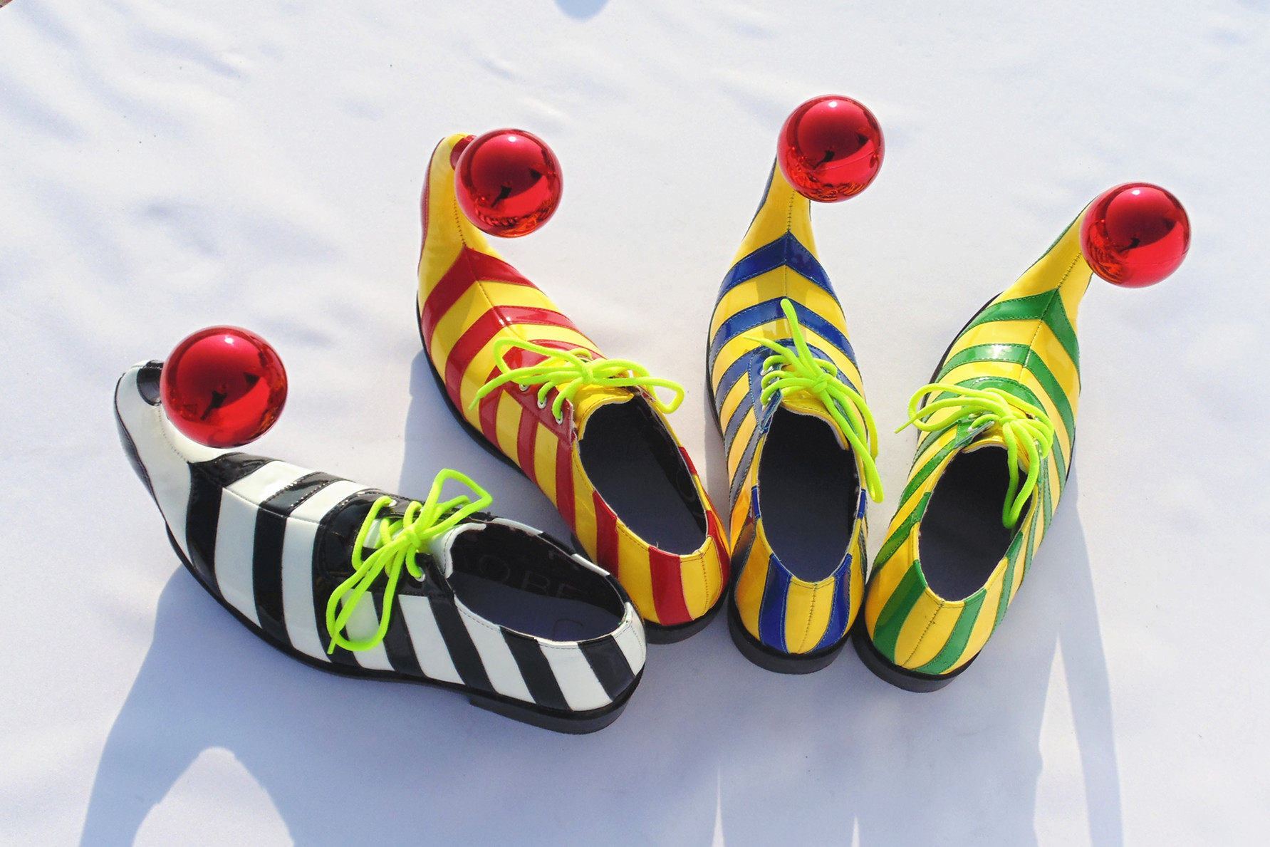 小丑新款条纹尖头cos搞怪表演街头文艺马戏舞蹈鞋