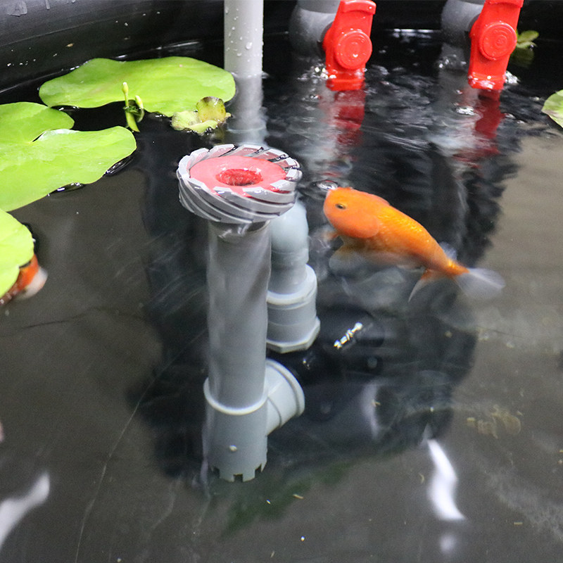 过滤鱼池鱼缸水泵改面吸底过滤器撇渣落叶diy过滤设备