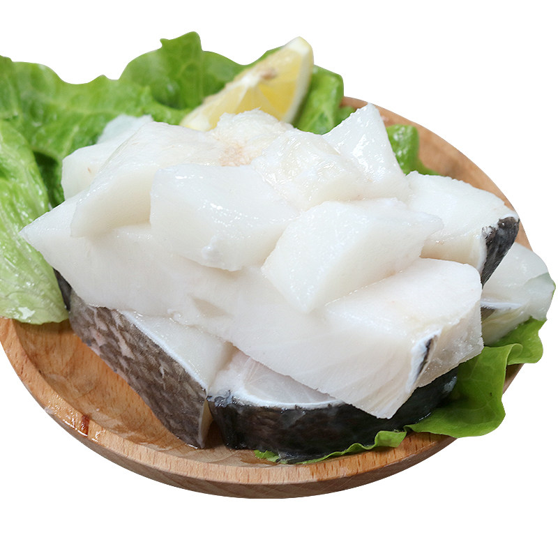 进口深海银鳕鱼边角料新鲜冷冻宝宝辅食鳕鱼块500g雪鱼犬牙