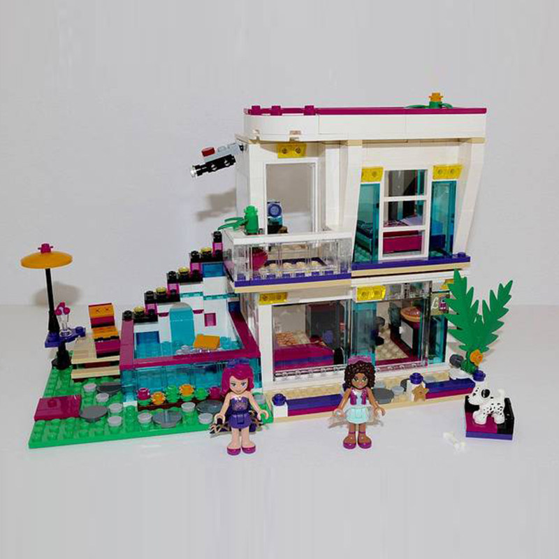 乐高积木女孩子系列心湖好朋友歌星41135丽薇之家塑料积木