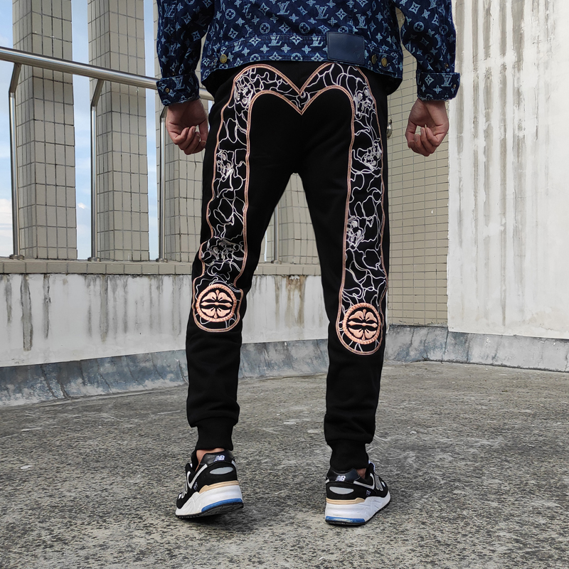 福神裤子男女式情侣束脚裤佛头刺绣大M抽绳松紧腰带嘻哈休闲卫裤