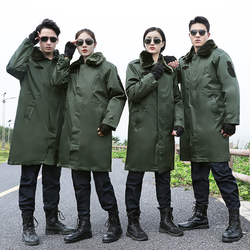 军棉大衣男冬季防水加厚长款绿色保安工作棉袄服冷库防寒保暖冬装