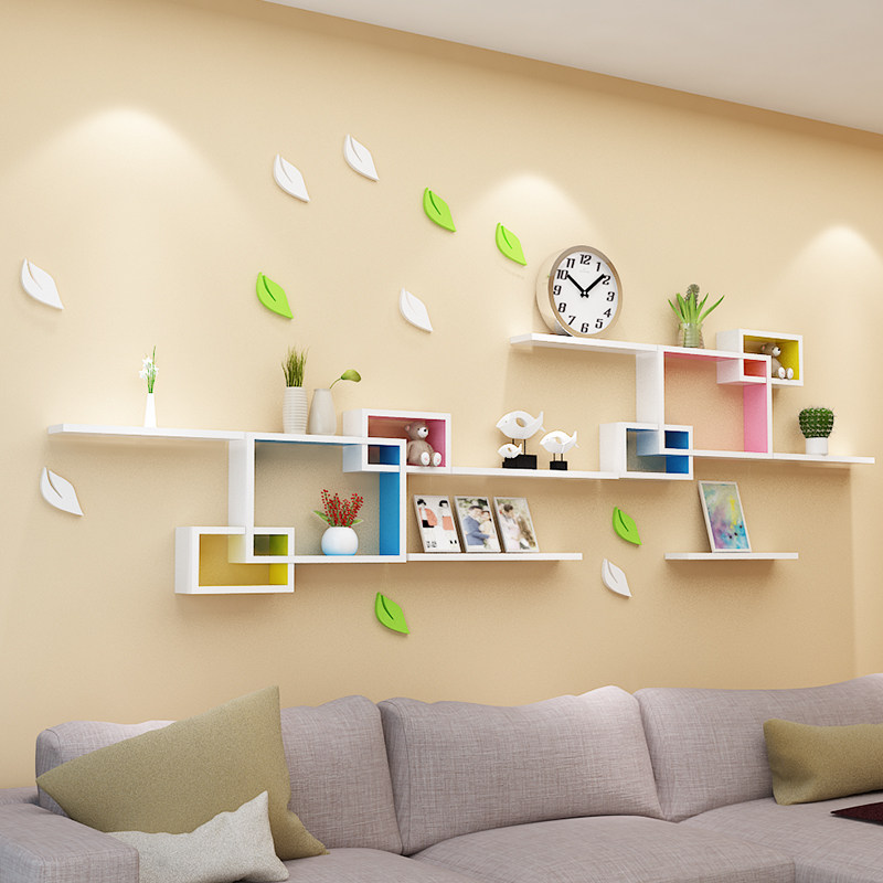 墙上置物架壁挂创意格子客厅电视背景墙装饰书架隔板墙上装饰创意