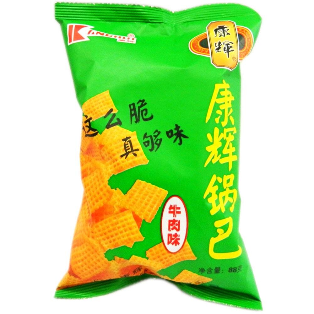零食锅巴10袋包邮康辉88g小米小吃办公室膨化食品膨化食品