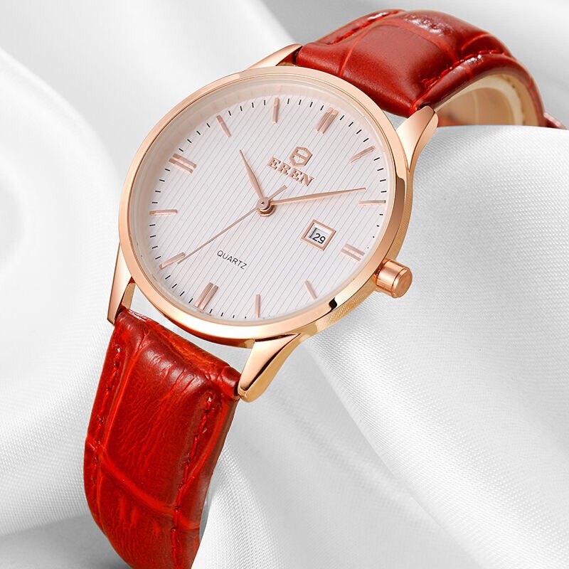依伦正品手表时尚潮流新款简约皮带女士石英表学生国产腕表