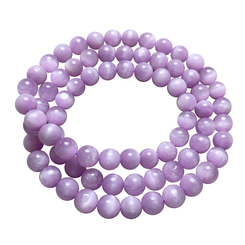 天然多圈手礼物水晶饰品紫色草粉串薰猫眼石紫锂手链手链