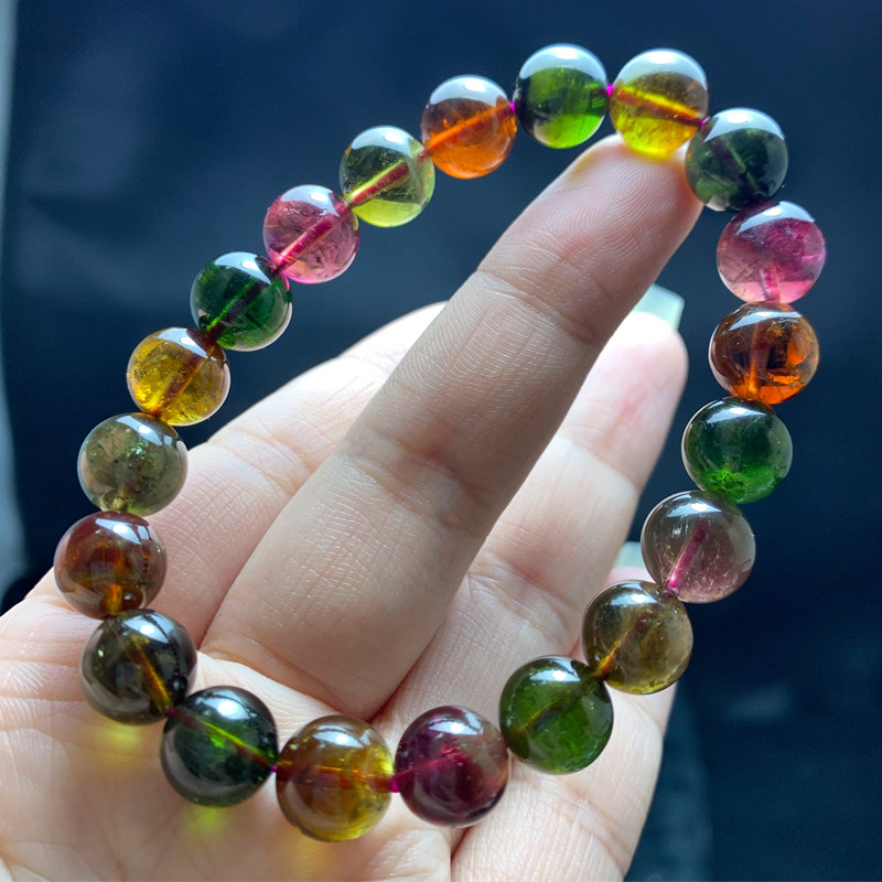 天然老矿巴西黑玫瑰碧玺手链美人旺夫水晶饰品礼物手链