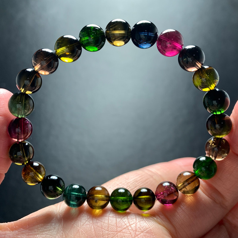 天然老矿巴西黑糖碧玺手链玻璃体旺夫旺事业低调奢华黑玫瑰饰品女