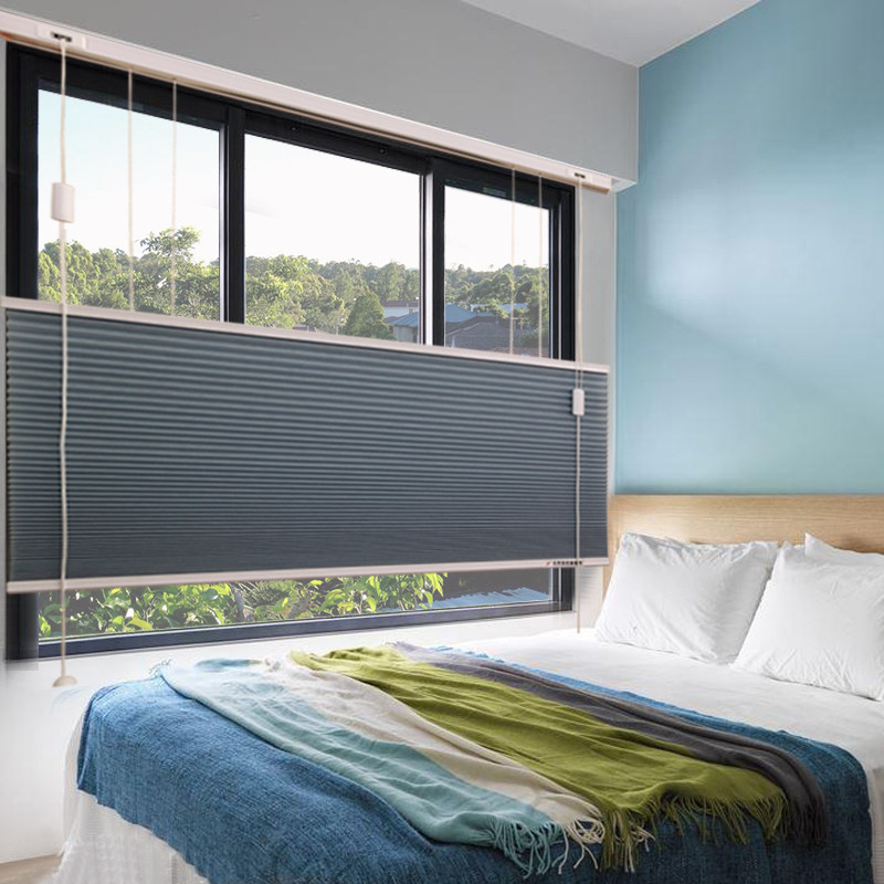 升旗式拉绳蜂巢帘上下开合窗帘隔热隔音帘遮阳帘客厅阳台卧室卷帘