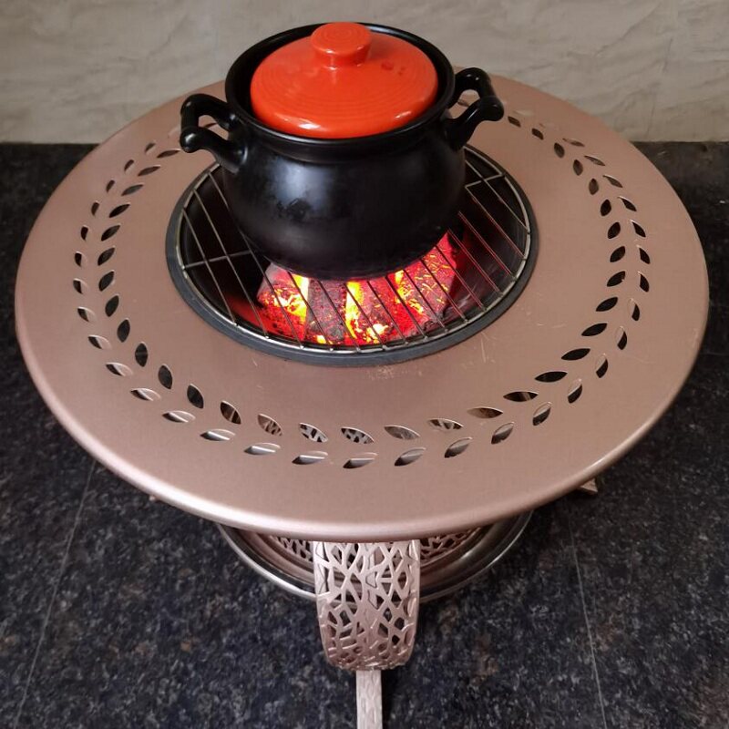 冬季室内碳盆桌子无烟炉冬天取暖器火炉木炭烧烤架火盆架烧烤炭炉