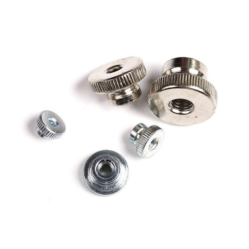 滚花m3m4m5m6m8m10高头螺母双层手拧螺帽螺丝母镀镍镀锌螺母