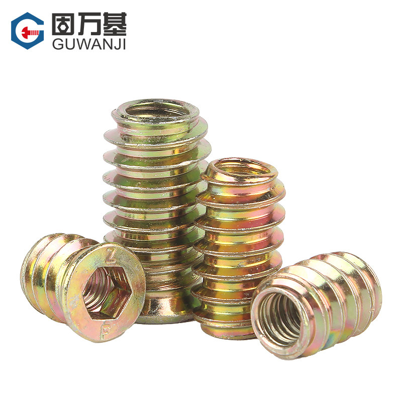 螺母沉头六角预埋木工内外家具梯形连接m6m8m10螺母