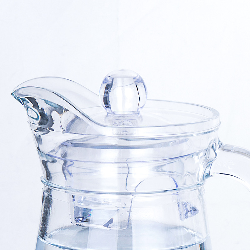 乐美雅无铅玻璃透明鸭嘴壶大容量耐热家用冷水壶凉水壶果汁条子壶