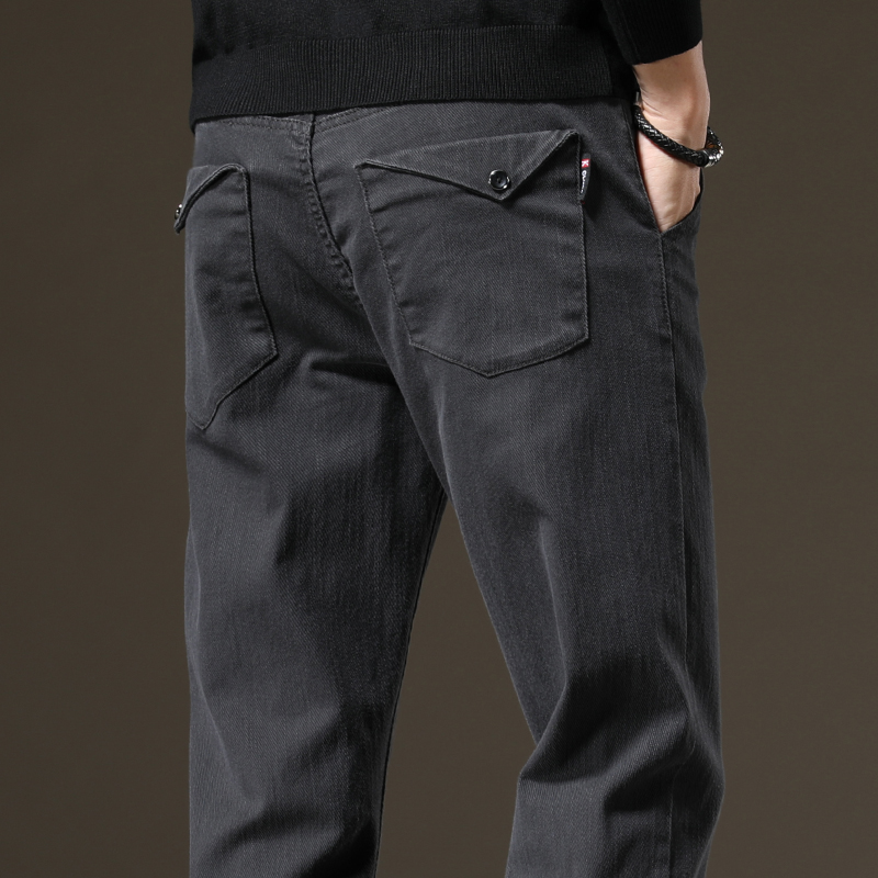 加绒牛仔裤男春秋新款裤子男外穿冬装宽松直筒百搭加厚休闲长裤男