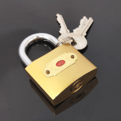 挂锁仿铜长梁挂锁黄色金色挂锁箱包橱柜小锁仓库大门锁上钢牌加厚