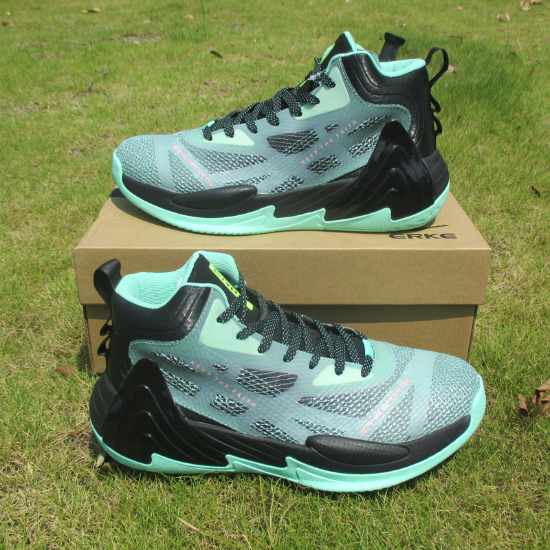 鸿星尔克轻便篮球球鞋2022夏季高帮网布缓震透气篮球鞋