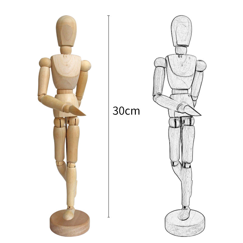 漫画工具小木人模型素描速写木偶可动人偶人体模型关节5.5/8/12寸