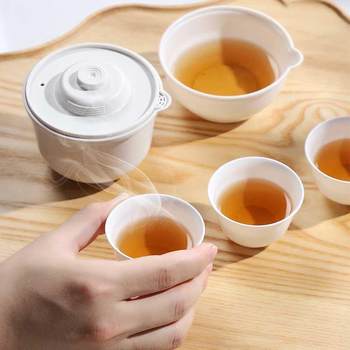 Rice husk disposable travel kung fu tea set quick cup biodegradable food grade portable outdoor tea cup