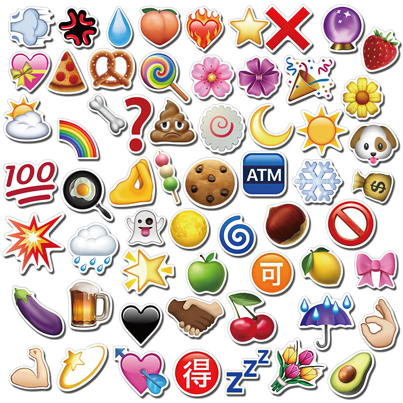 可爱卡通emoji表情包贴纸贴纸笔记本电脑手机ipad行李箱笔记本炫彩贴