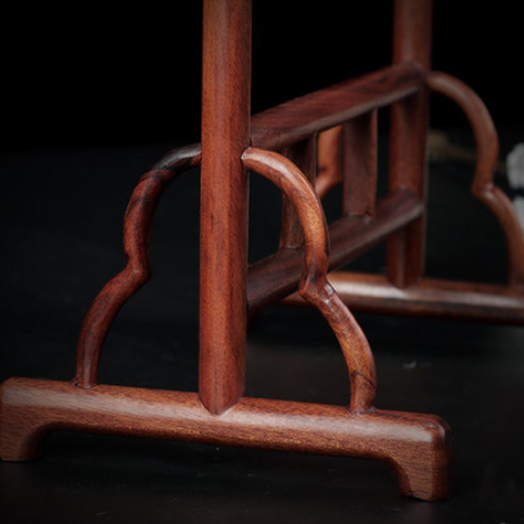 笔架文房四宝明式书法4针毛笔笔搁红酸枝毛笔架红木笔架