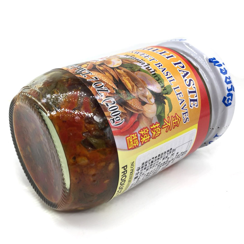 餐饮5罐装泰国porkwan珀宽金不换辣酱罗勒200g花甲酱类调料