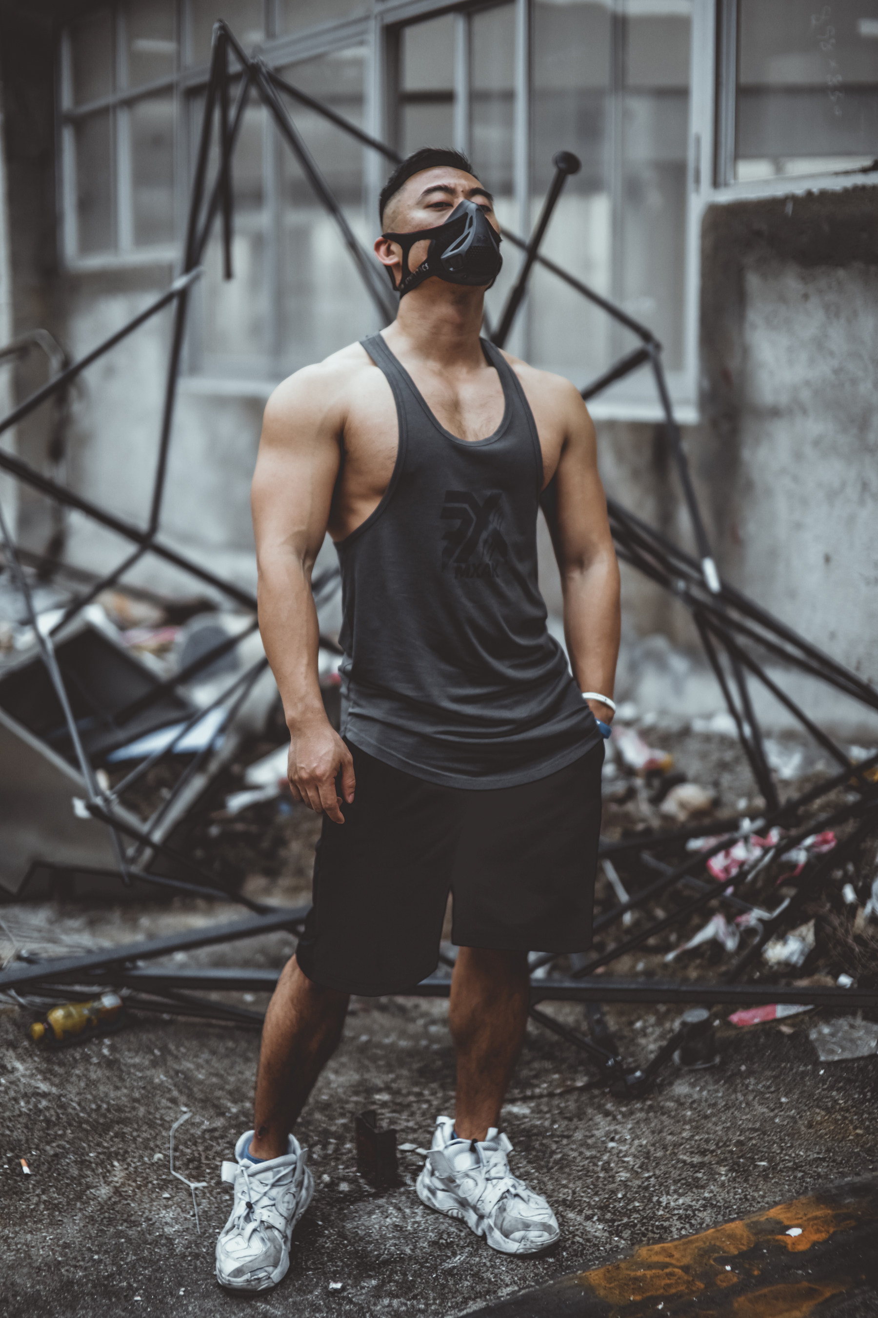 maxattack宽松运动短裤潮牌刺绣欧美跑步运动中长裤/短裤