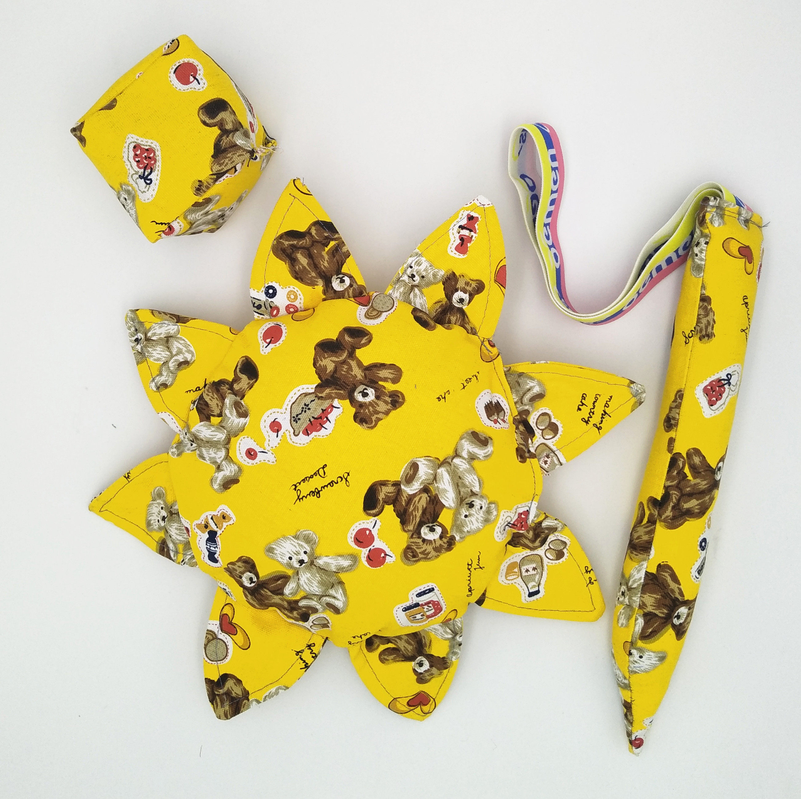 儿童软布飞盘幼儿园手工布艺飞碟尾巴沙包玩具飞盘