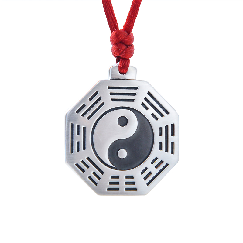 999纯银太极八卦吊坠护身符私人定制刻字男女宝宝项链婴儿童饰品