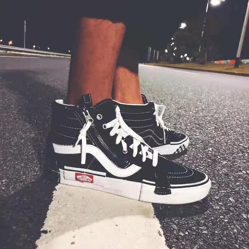 vans范斯cap女鞋sk8hi解构拉链高帮休闲板鞋男帆布鞋vn0a3wm16bt