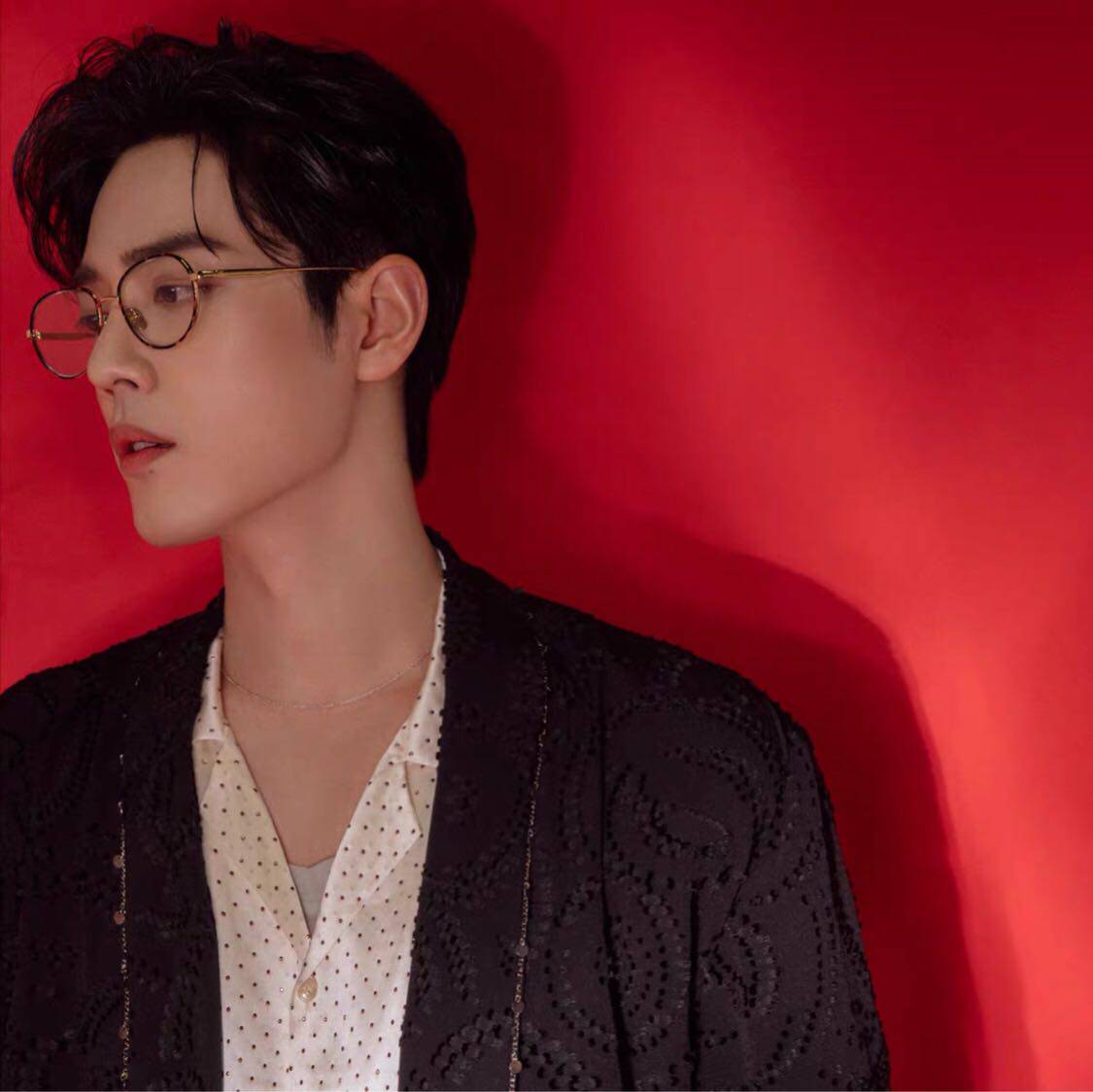 肖战同时尚芭莎fixxative眼镜椭圆形平光太阳墨镜男女太阳眼镜