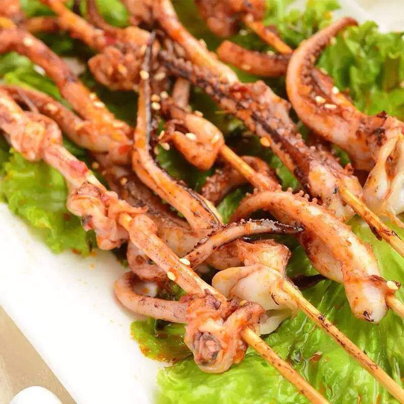鱿鱼烧烤冷冻海鲜速冻冻冰须串食材烤肉20串约冷冻鱿鱼