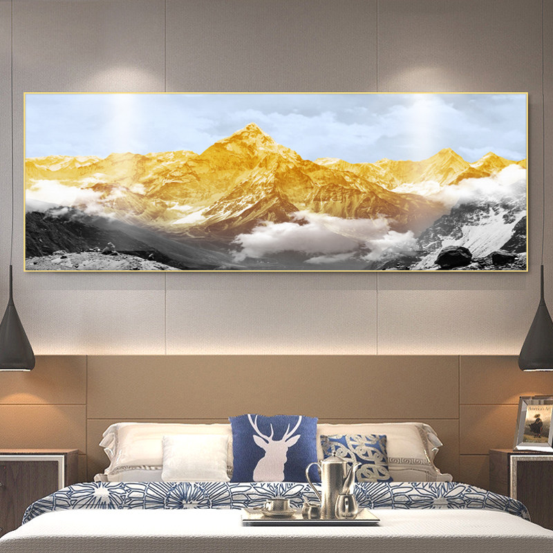 日照金山自然景观山水梅里雪山客厅沙发卧室背景墙现代装饰画