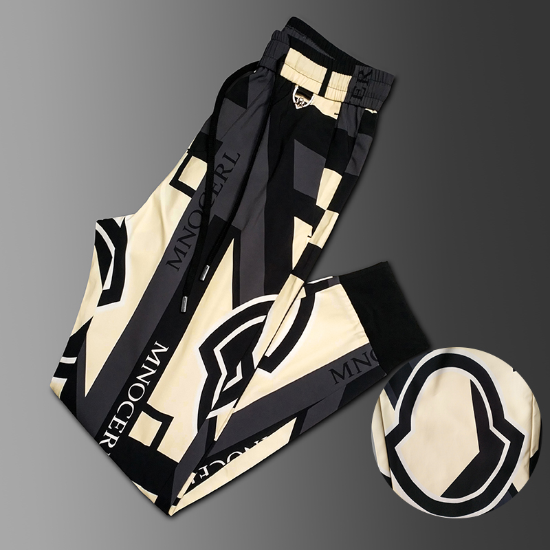 夏季新款花色休闲裤男士潮流ins修身潮牌冰丝速干薄款束脚运动裤