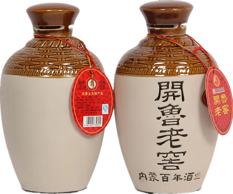 开鲁整箱9瓶白干百年酒业老窖瓷瓶坛装38度白酒