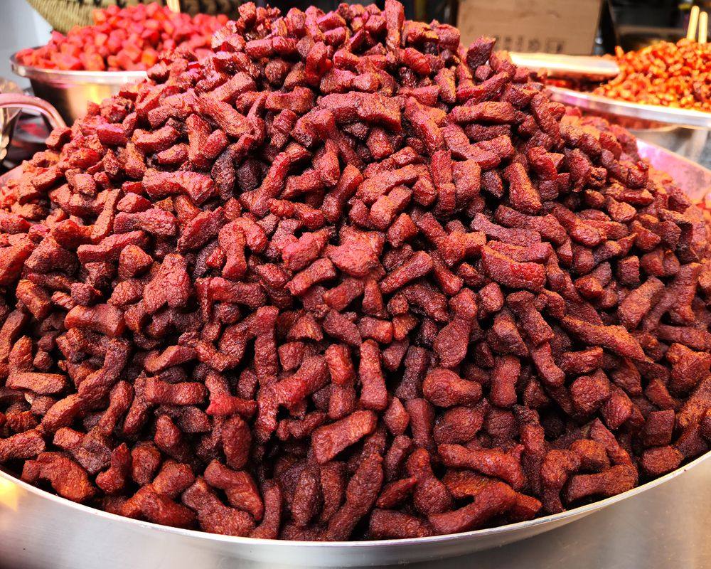 贵州特产贵阳新路口罗家脆哨五花肉哨子500克拌粉面肠旺面哨子面