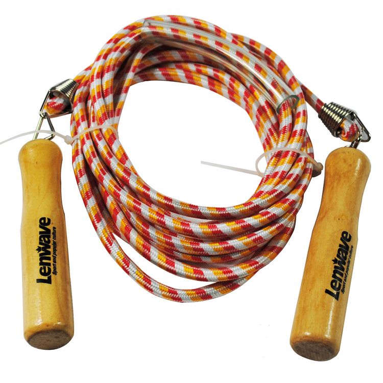 跳绳兰威1670群体10米棉质编织加粗7mm长绳跳绳