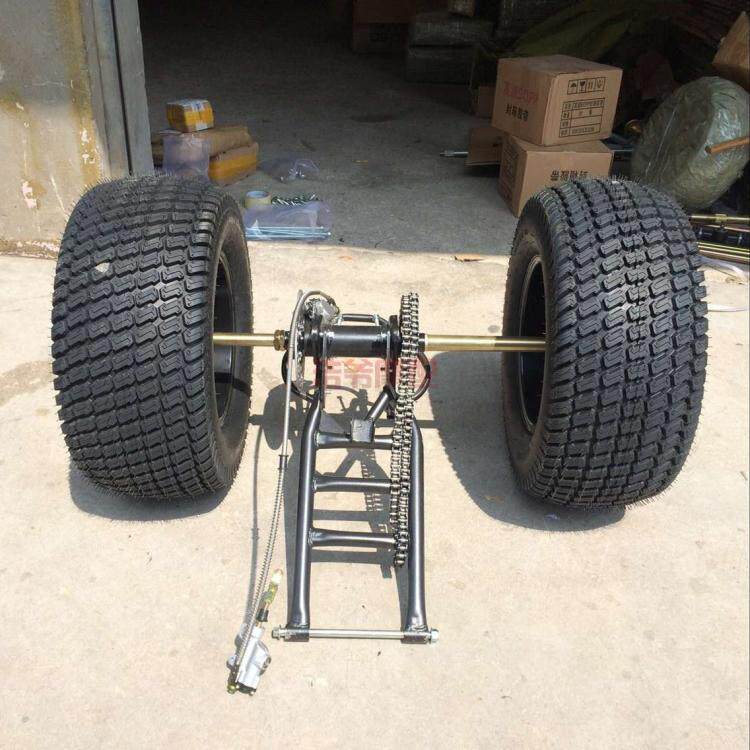 自制卡丁车配件沙滩加长摩托车改装三轮车后桥总成摩托车车架